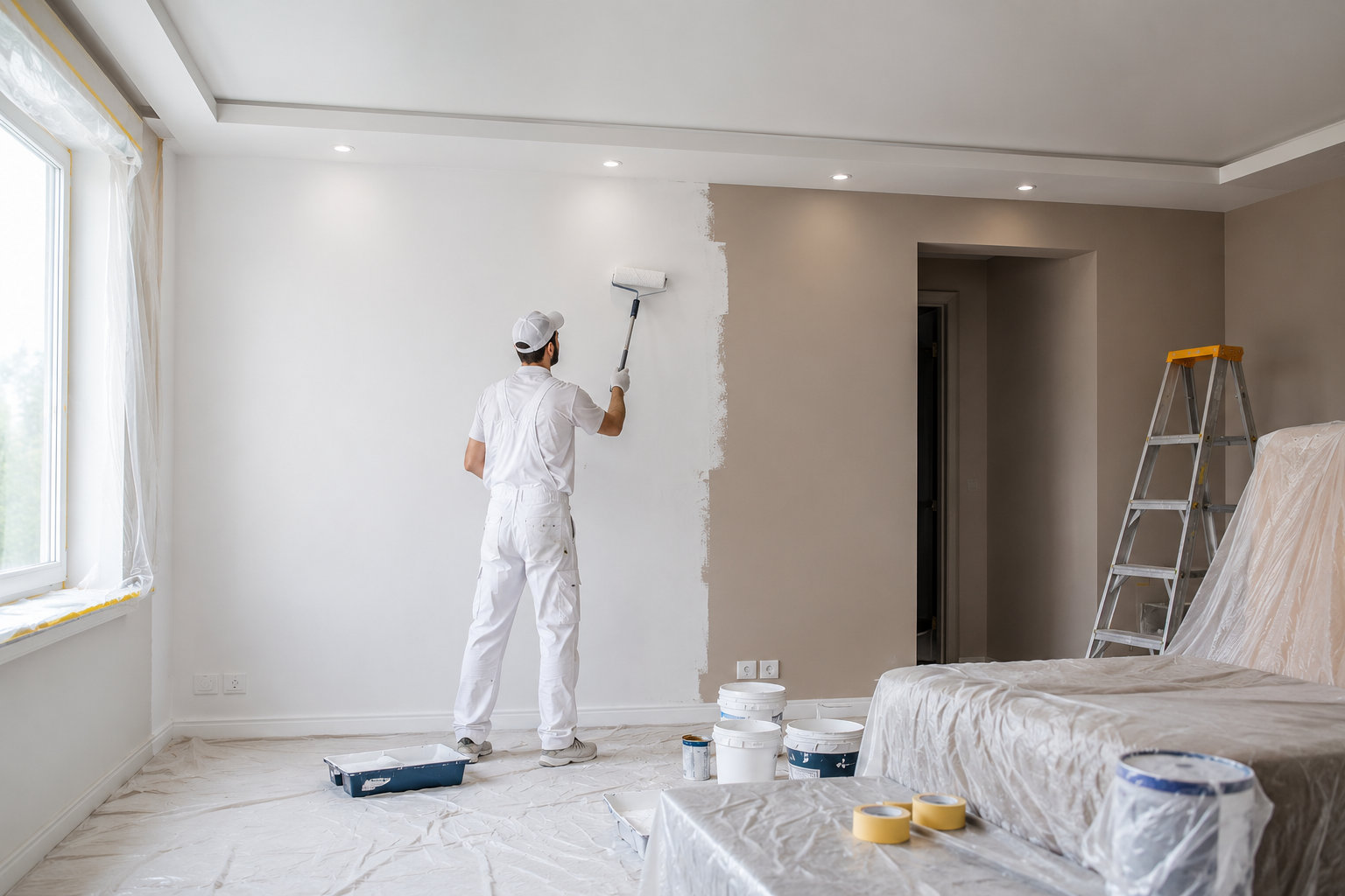 renovating a modern room in progress